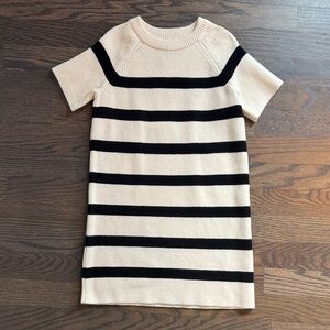 NWT Girls Zara Striped Short Sleeve Sweater Dress, size 6-7